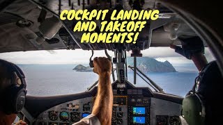 Airplane cockpit view takeoff and landing moments video compilation [upl. by Asereht]