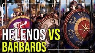 HELENOS vs BÁRBAROS  Batalla MASIVA en Rome 2 Total War [upl. by Nordin635]