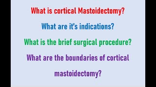 Cortical mastoidectomy  definition Indications steps of surgery Dr Krishna Koirala entdoctor [upl. by Nwadal]