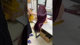 30” Wig Bone Straight Burgundy Color [upl. by Acirat]