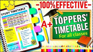 THE BEST PERFECT STUDY TIMETABLE FOR EVERY STUDENTS  Topper Student Timetable  3 Super tips✨ [upl. by Gustin]