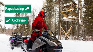 Snowmobiling KAPUSKASING amp COCHRANE Ontario  Her first saddlebag trip [upl. by Annahaj]