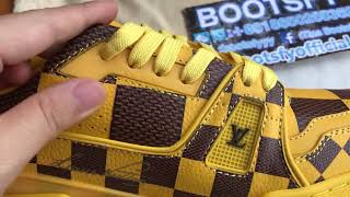 LV Trainer Sneaker Damier Pop Yellow 1ACN4J [upl. by Aihsined]