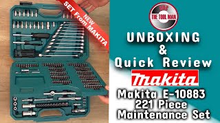 UNBOXING Makita E10883 221 Piece Maintenance Set  Bob The Tool Man [upl. by Hudis]