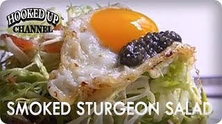 How to Make Smoked Sturgeon Salad  foodcurated  Hooked Up Channel [upl. by Felipe740]