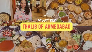 4 must try THALI Restaurants in Ahmedabad  Gujarati Thali for every budget [upl. by Eyot]