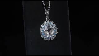 Petalite Neon Apatite amp White Zircon Pendant Necklace In Rhodium over Sterling Silver 430ctw [upl. by Nisbet]