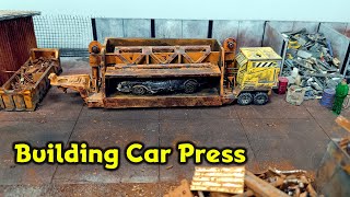 Building Junkyard Car Press Trailer in 164 scale [upl. by Eirellav4]