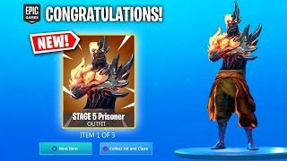 NEW HOW TO UNLOCK STAGE 5 OF THE FORTNITE PRISONER SKIN  FIRE KING STAGE 5 UNLOCKED [upl. by Aisatsana]