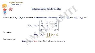 Déterminant d’une matrice par blocs et Déterminant de Vandermonde [upl. by Suzanne]