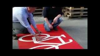 Hand application cold plastic │ road marking with skid resistance [upl. by Ahserkal662]