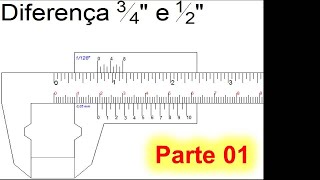 Diferença 34quot e 12quot Metrologia Industrial [upl. by Ardnasirk]