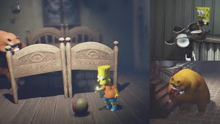 Little Nightmares SpongeBob Bart and Mario Mod Review [upl. by Anivle]