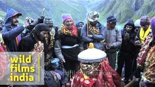 Pilgrims sing devotional songs during Nanda Devi Raj Jat Yatra  Uttarakhand [upl. by Jarl]