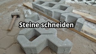 Rasengittersteine schneiden mit Winkelschleifer und DiamantTrennscheibe [upl. by Minnnie]