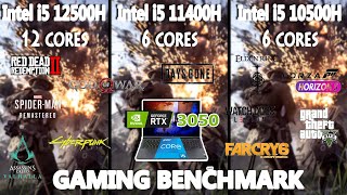 Intel i5 10500h vs 11400h vs 12500h Gaming Benchmark Test in 2022  RTX3050  StealthGamerSG [upl. by Alliber]