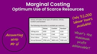 Marginal Costing  Scarce Resources [upl. by Zaccaria194]