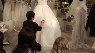 Part 2 of 3  Types of Bustles and How to Bustle a Weddings Dress [upl. by Ellenid]