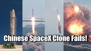 Chinas SpaceX Copy Destroyed in Bizarre Test Failure  Booster Static Fire Becomes Flight Test [upl. by Drescher309]