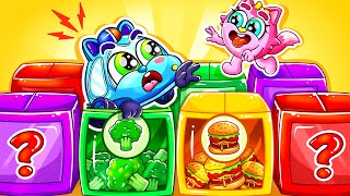 What’s In The Box Song🎁Mystery Food Boxes Song 🚓🚗🚌🚑More Nursery Rhymes by Baby Cars amp Friends [upl. by Trudi821]