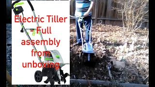 Electric TillerCultivator assembly from box [upl. by Aivatco96]