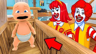 Baby and RONALD MCDONALD FAMILY Play Hide and Seek [upl. by Alleuqram36]