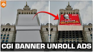 How to Create CGI Banner Unroll Advertisement using VFX in Blender [upl. by Oicnecserc]