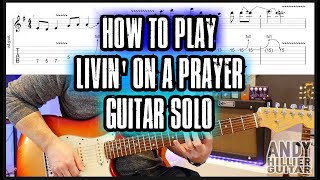 How to play Livin On A Prayer Guitar Solo Tutorial [upl. by Leiva]