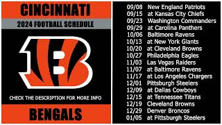 2024 Cincinnati Bengals Football Schedule [upl. by Ettenaej]