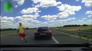 Polish onionman from UK show his aggression on the road [upl. by Dnomsad]