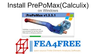 Install PrePoMax Calculix on Windows and test calculation FEA4free [upl. by Noired]