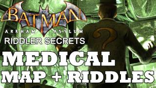 Batman Arkham Asylum Medical Building Secret Map Location and Riddle Solutions [upl. by Argyres]