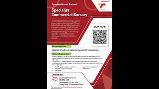 Transnet Specialist Commercial Bursary [upl. by Aohsoj953]