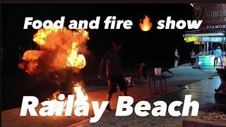 Fire 🔥 show and thai food at Railay Beach thaifood fireshow [upl. by Balling]