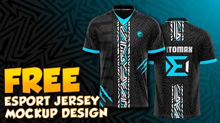 FREE ESPORTS JERSEY MOCKUP DESIGN FREE TSHIRT MOCKUP PSD with PATTERN VNECK [upl. by Norihs]