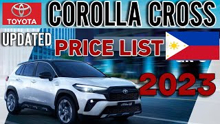 TOYOTA COROLLA CROSS 2023 UPDATED PRICE LIST amp SPECS PHILIPPINES [upl. by Kulseth]