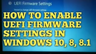 How to enable PC BIOS UEFI firmware settings for windows 10 8 81 Tagalog  vlog001 [upl. by Clarey]