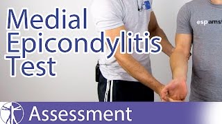 Medial Epicondylitis Test  quotGolfers Elbowquot [upl. by Nalac]