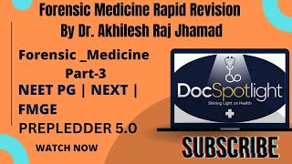 Forensic Medicine Part3 Rapid Revision 50 📖📚 by Akhilesh Raj Jhamad youtube neetpgpreperation [upl. by Nedyarb]