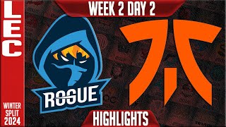 RGE vs FNC Highlights  LEC Winter 2024 Week 2 Day 2  Rogue vs Fnatic [upl. by Brody]