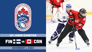 2023 World Ringette World Championships ⭕ U21 Junior Exhibition Canada vs Finland Nov 1 2023 [upl. by Kciredec]