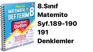 8SINIF MATEMİTO S189190191 1DERECEDEN BİR BİLİNMEYENLİ DENKLEMLER [upl. by Samala]