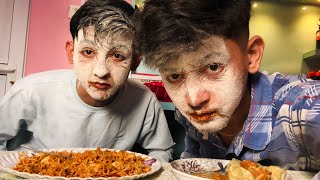 CRAZY FOOD PUNISHMENT CHALLENGE😱🔥LOSER GETS FLOUR BOMBED🎯🤣HILARIOUS REACTION INSIDE MUST WATCH [upl. by Rella]