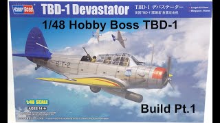 148 Hobby Boss TBD1 Devastator Build Pt1 [upl. by Adelice]