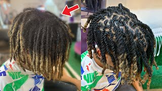 RETWISTING 1 YEAR OF NEW GROWTH  Freeform Dreads [upl. by Descombes]