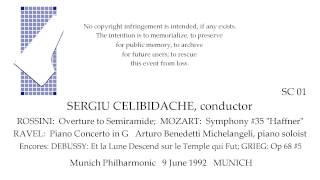 Sergiu Celibidache conductor Benedetti Michelangeli piano 9 June 1992 MUNICH [upl. by Wynnie530]