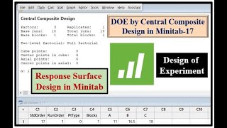 How to make DOE by Central Composite Design CCD in Minitab DOE in CCD by Response Surface Design [upl. by Eivi847]