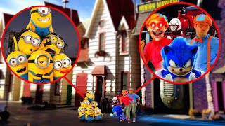 THE MINIONS FIGHT BLIPPI CURSED BLIPP SONIC AND MORE [upl. by Ominorej]