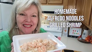 homemade Alfredo sauce recipe noodles shrimp extra special treatment at the seafood counter chitchat [upl. by Eserehs858]