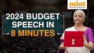 Budget 2024 TOP HIGHLIGHTS In 8 Minutes  Budget 2024 Takeaways  Income Tax  Standard Deduction [upl. by Annibo]